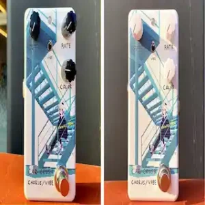 Animals Pedal Custom Illustrated 019 CAR CRUSH CHORUS/VIBE by hako 生活 "階段ペダル" 白ノブ、Custom Illustrated 020 CAR CRUSH CHORUS/VIBE by hako 生活 "階段ペダル" 黒ノブ