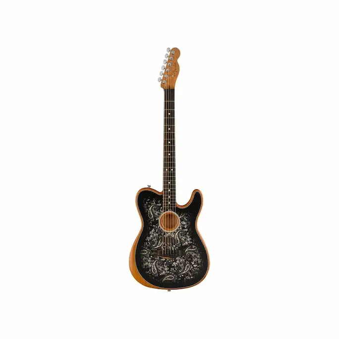 Fender American Acoustasonic Telecaster Black Paisley (2)