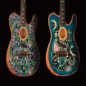 Fender American Acoustasonic Telecaster Blue Flower、American Acoustasonic Blue Paisley